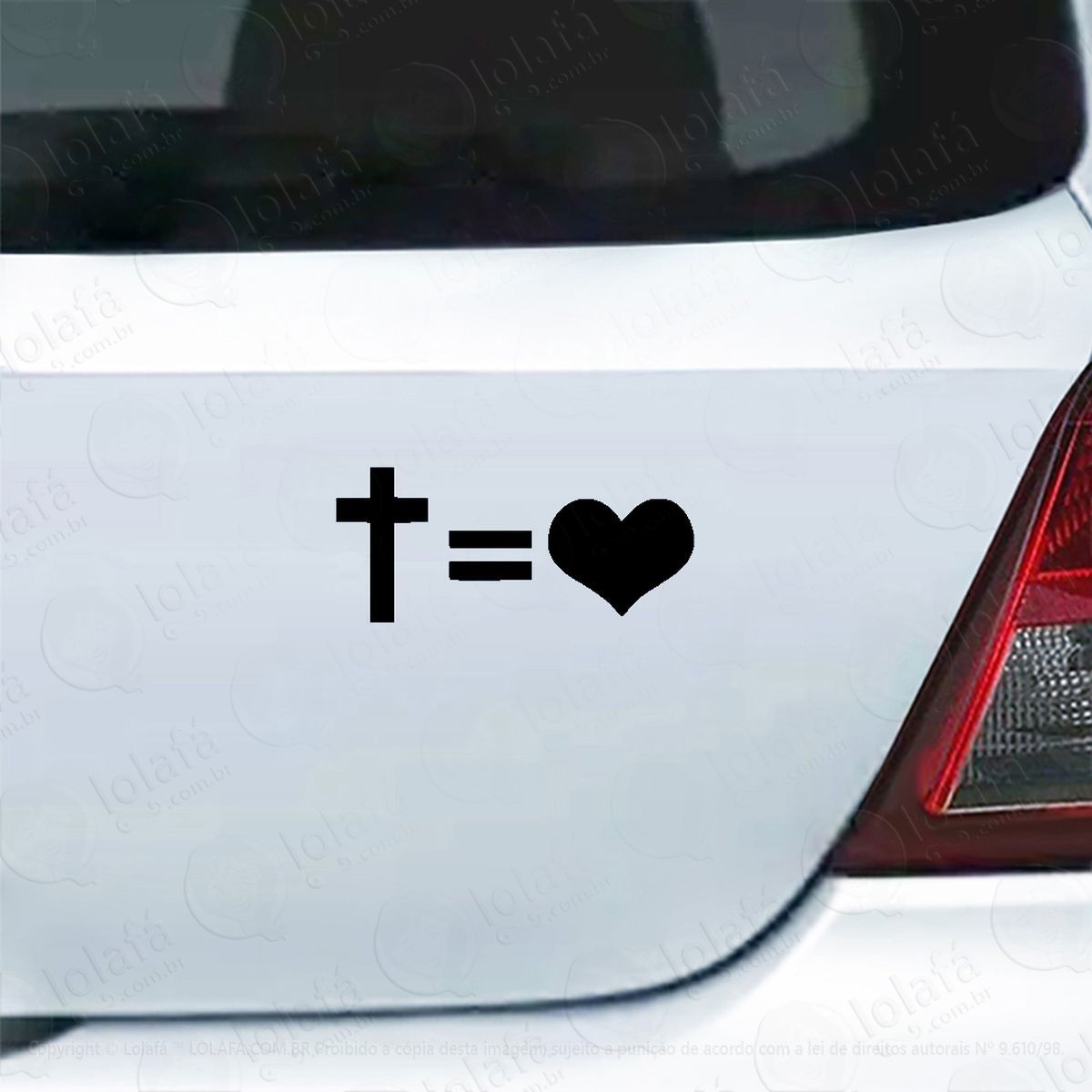 adesivo de carro jesus É igual amor mod:5519