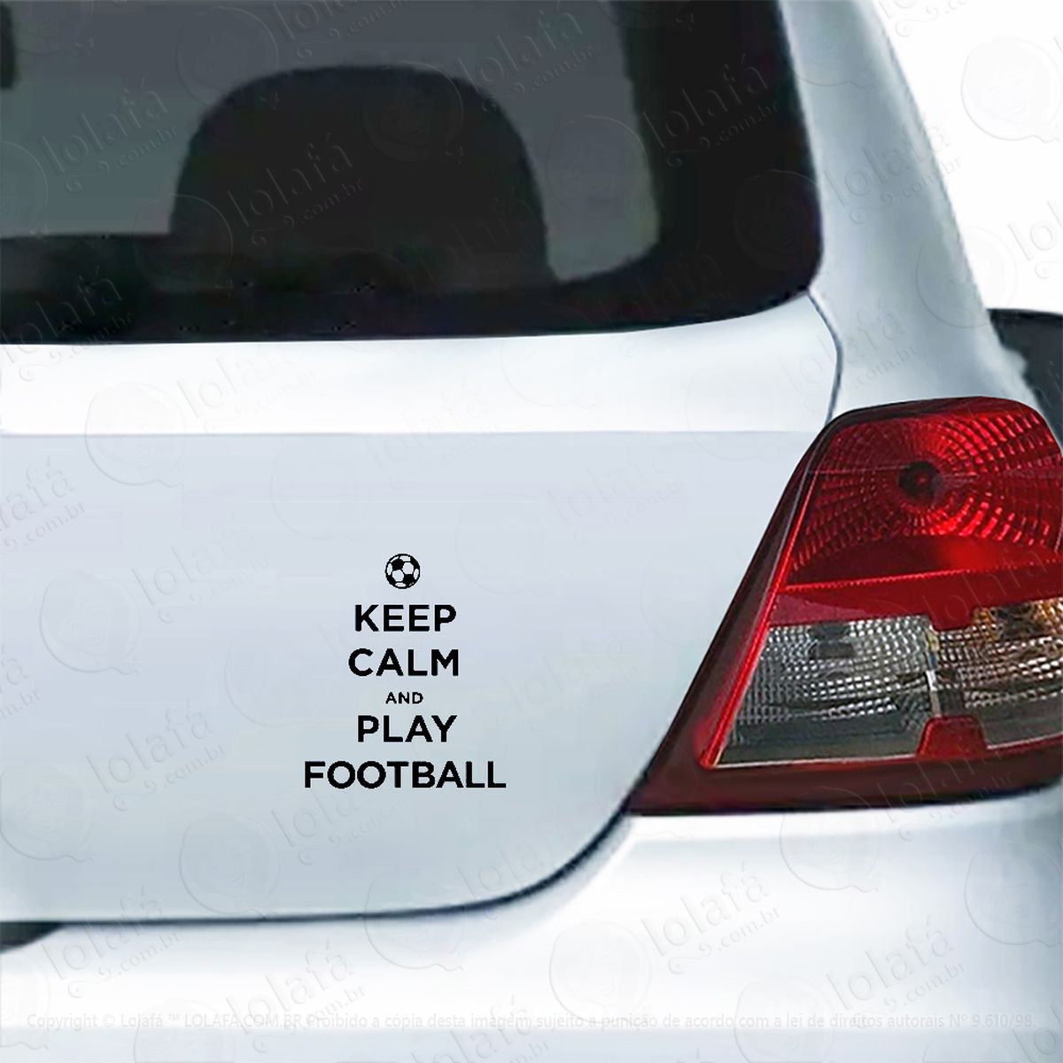 adesivo para carro keep calm and play football mod:5556