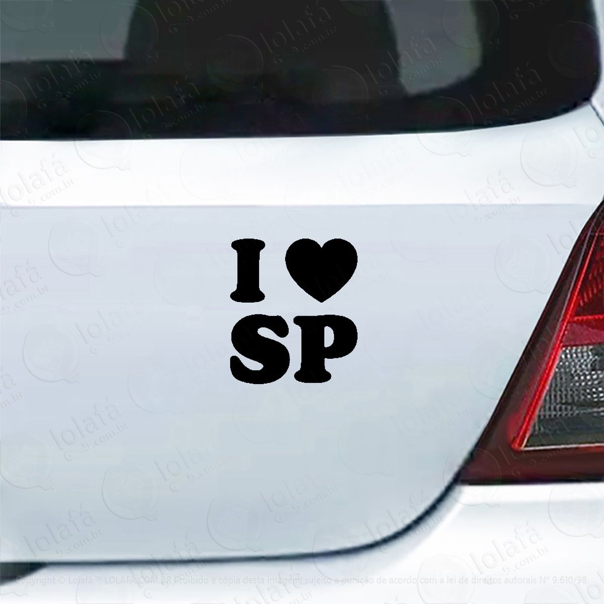 adesivo de carro eu amo são paulo - i love sp mod:5705