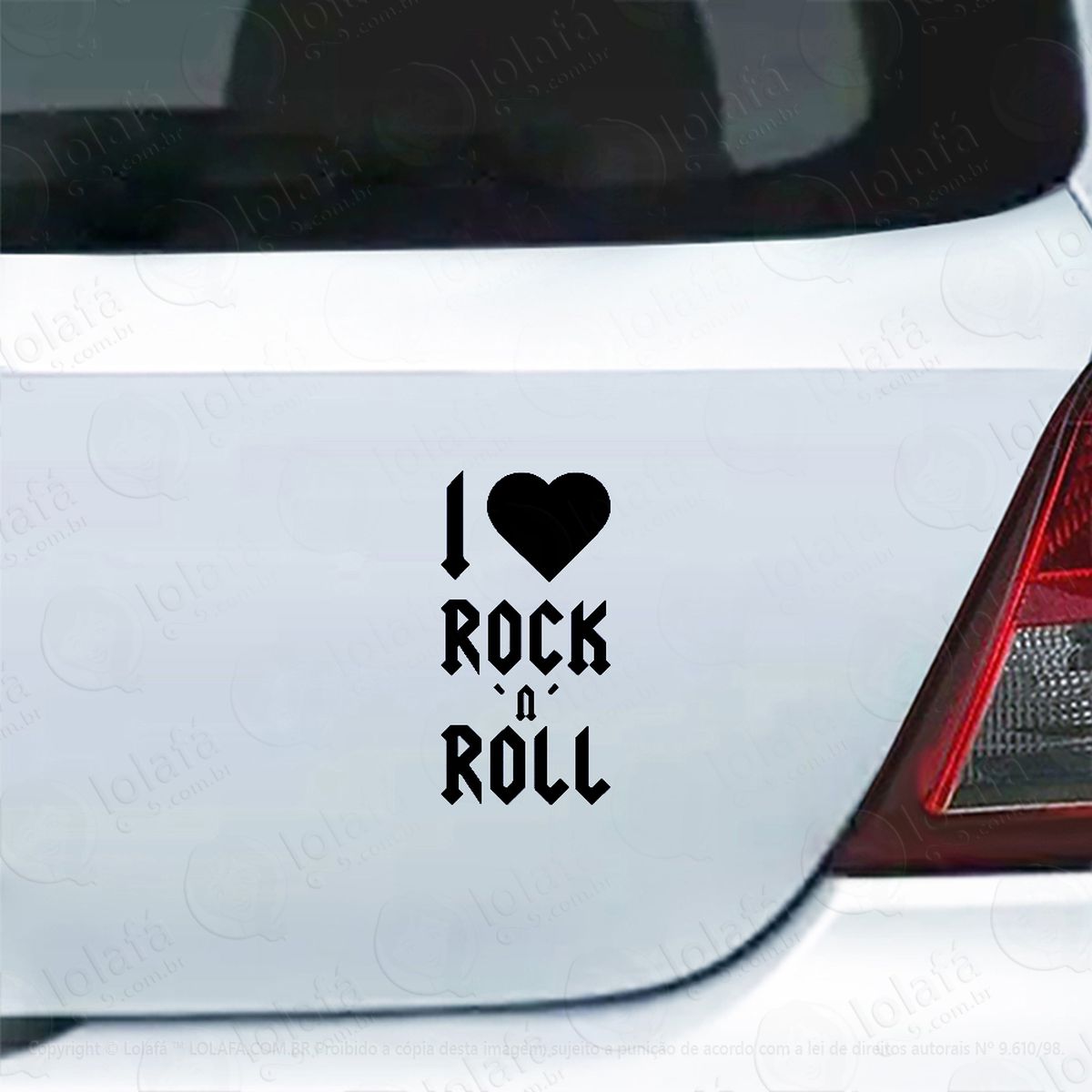 adesivo de carro i love rock n