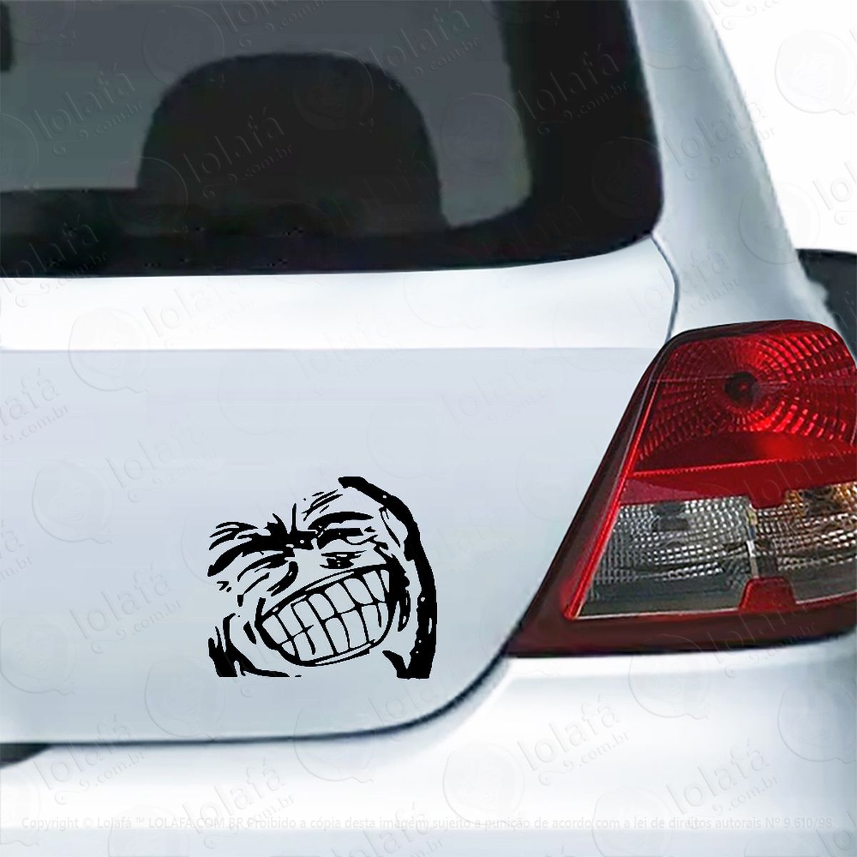 adesivo para carro meme grin face mod:5821