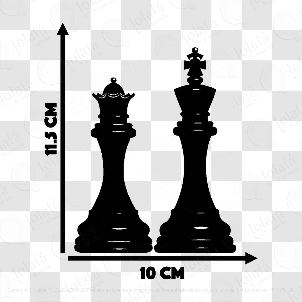 Adesivo Decalque Rei Rainha Peças De Xadrez 10cm x 10cm