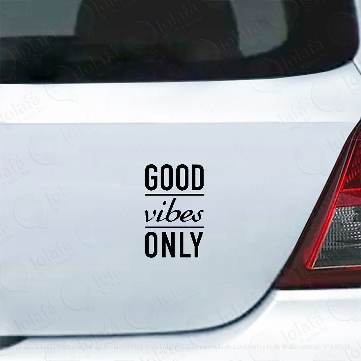 adesivo para carro good vibes only mod:5874