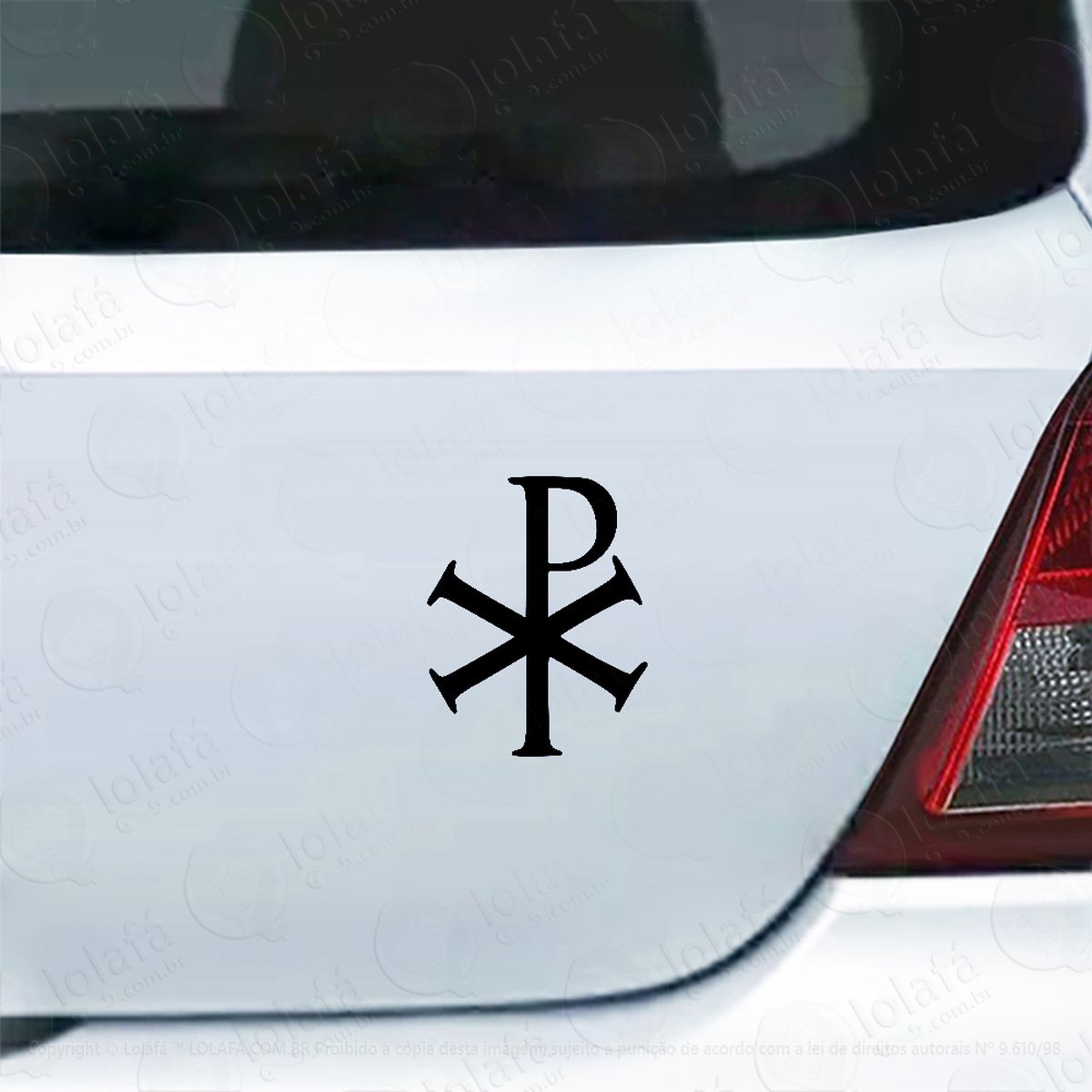 adesivo para carro chi rho cristão mod:5899