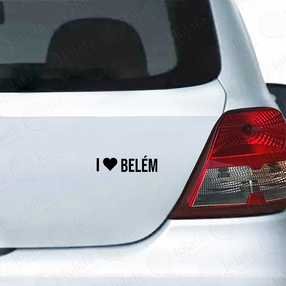 adesivo para carro eu amo belém - i love belém mod:5962