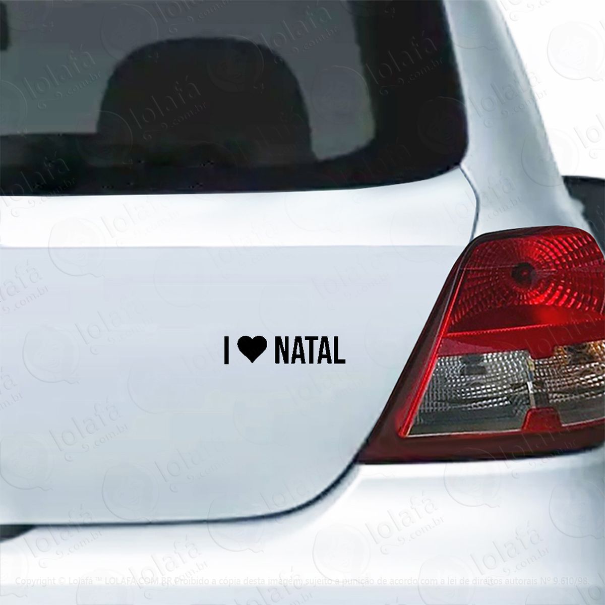 adesivo para carro eu amo natal - i love natal mod:5963