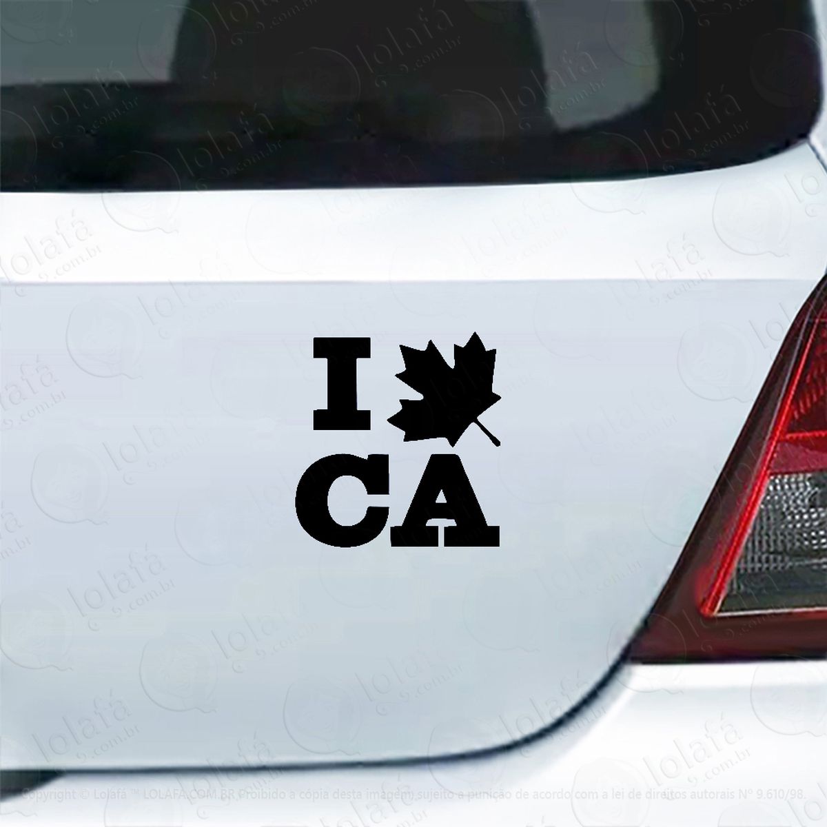 adesivo de carro eu amo o canadá - i love canada mod:6010