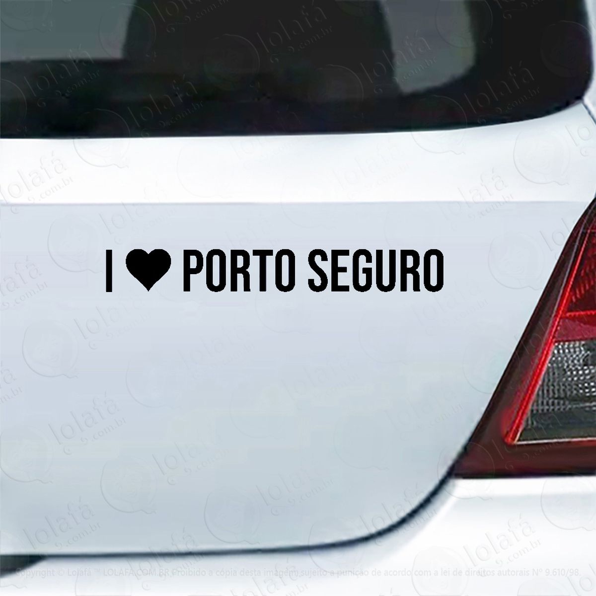 adesivo de carro eu amo porto seguro - i love porto seguro mod:6029