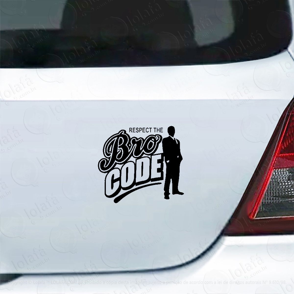 adesivo de carro respect the bro code! mod:6089