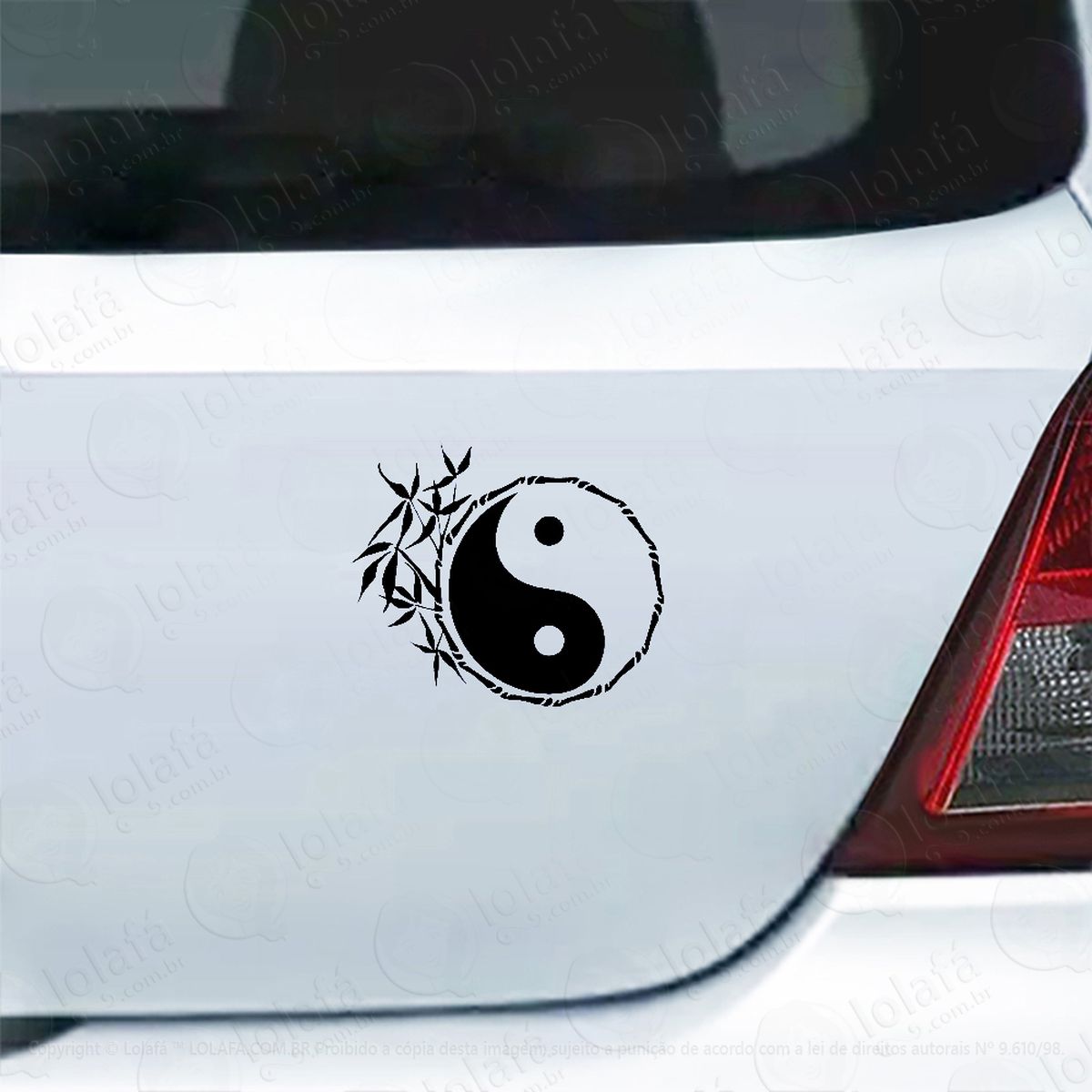 adesivo de carro mandala yin yang bambu natureza mod:6095