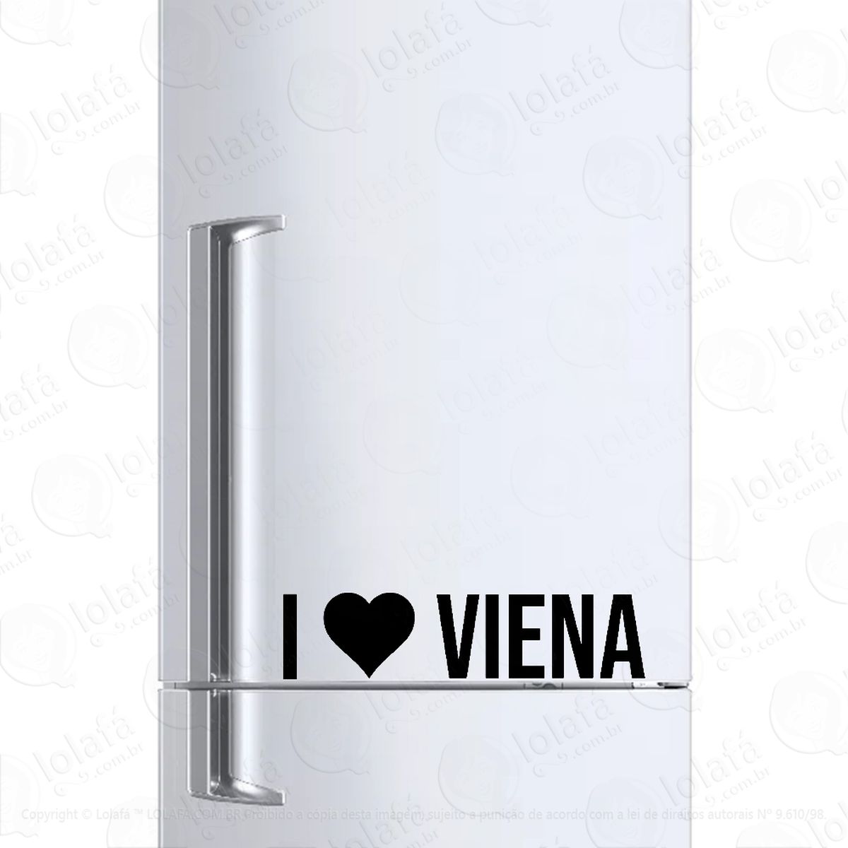 adesivo para geladeira eu amo viena i love viena mod:6118