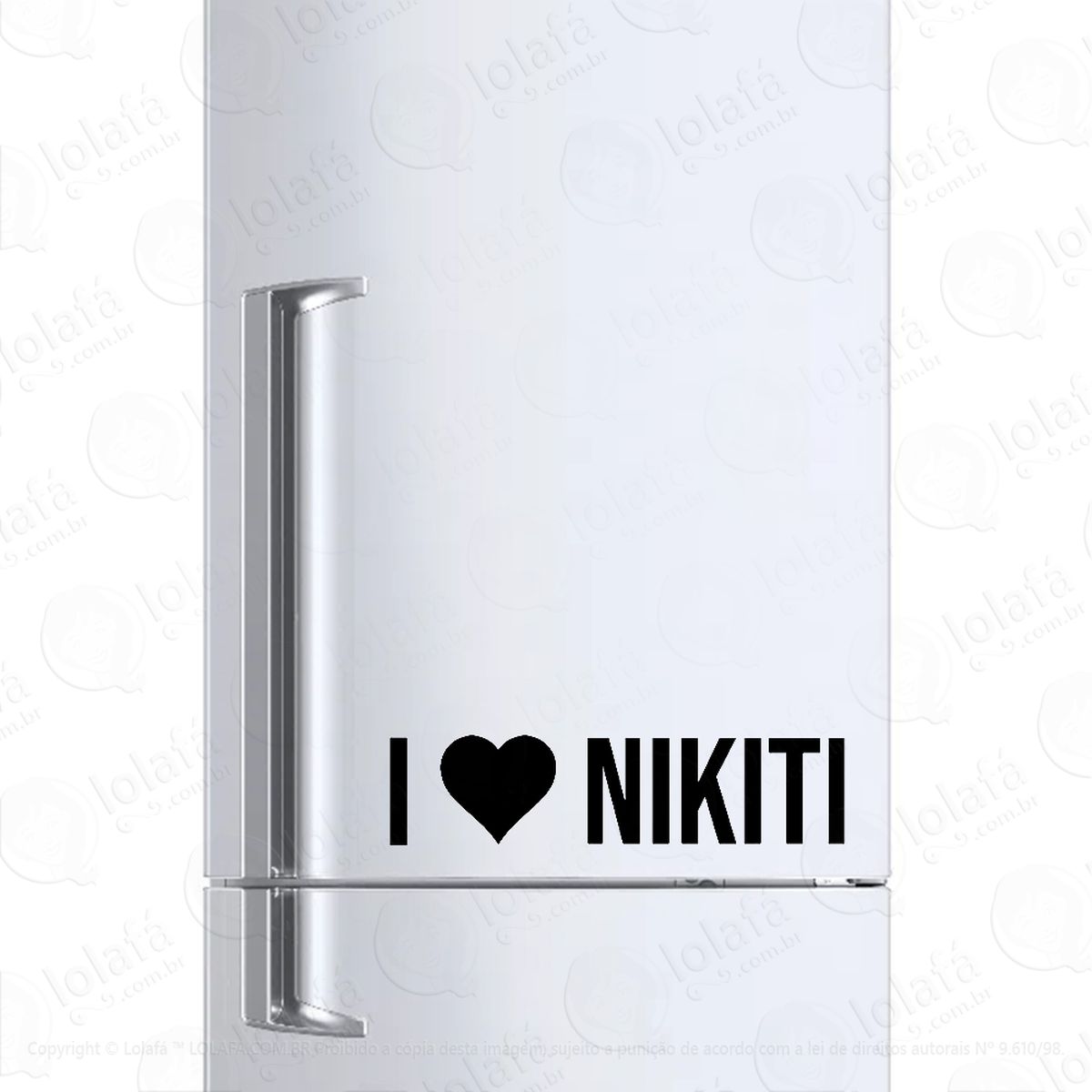 adesivo para geladeira eu amo nikiti - i love nikiti mod:6121