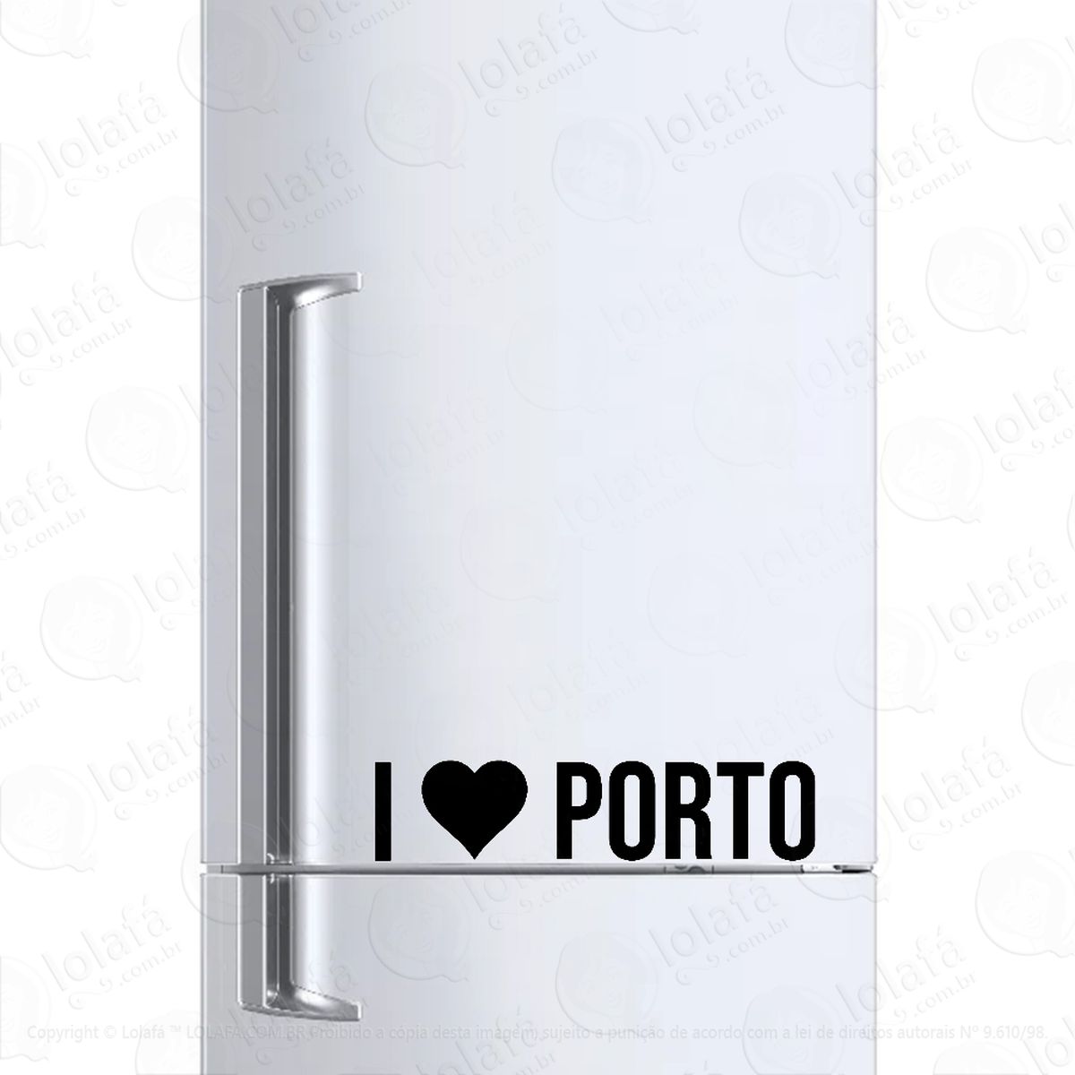 adesivo para geladeira eu amo porto i love porto mod:6122