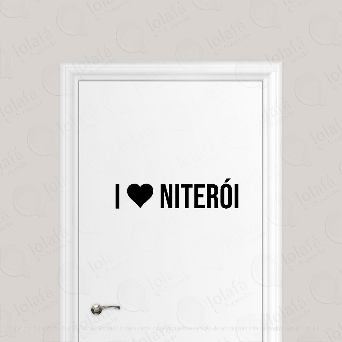 adesivo para porta eu amo niterói- i love niterói mod:6123