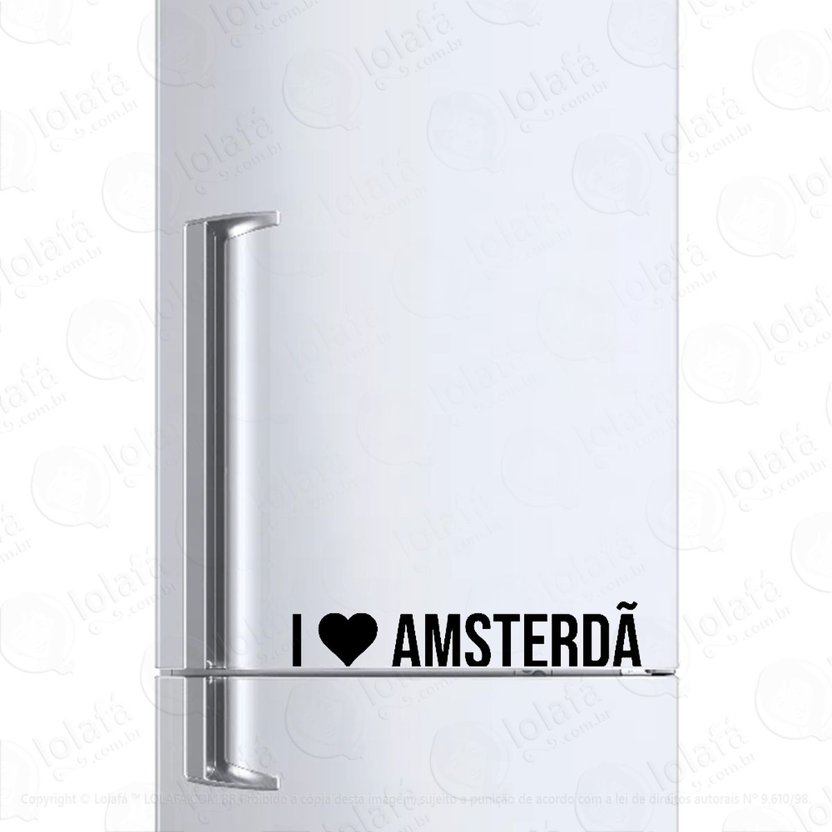 adesivo para geladeira eu amo amsterdã mod:6124