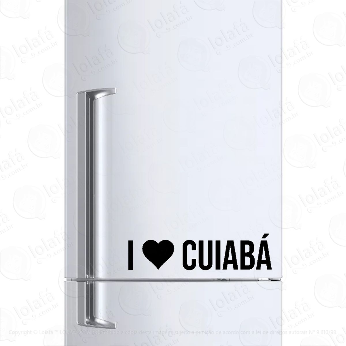 adesivo para geladeira eu amo cuiabá - i love cuiabá mod:6126