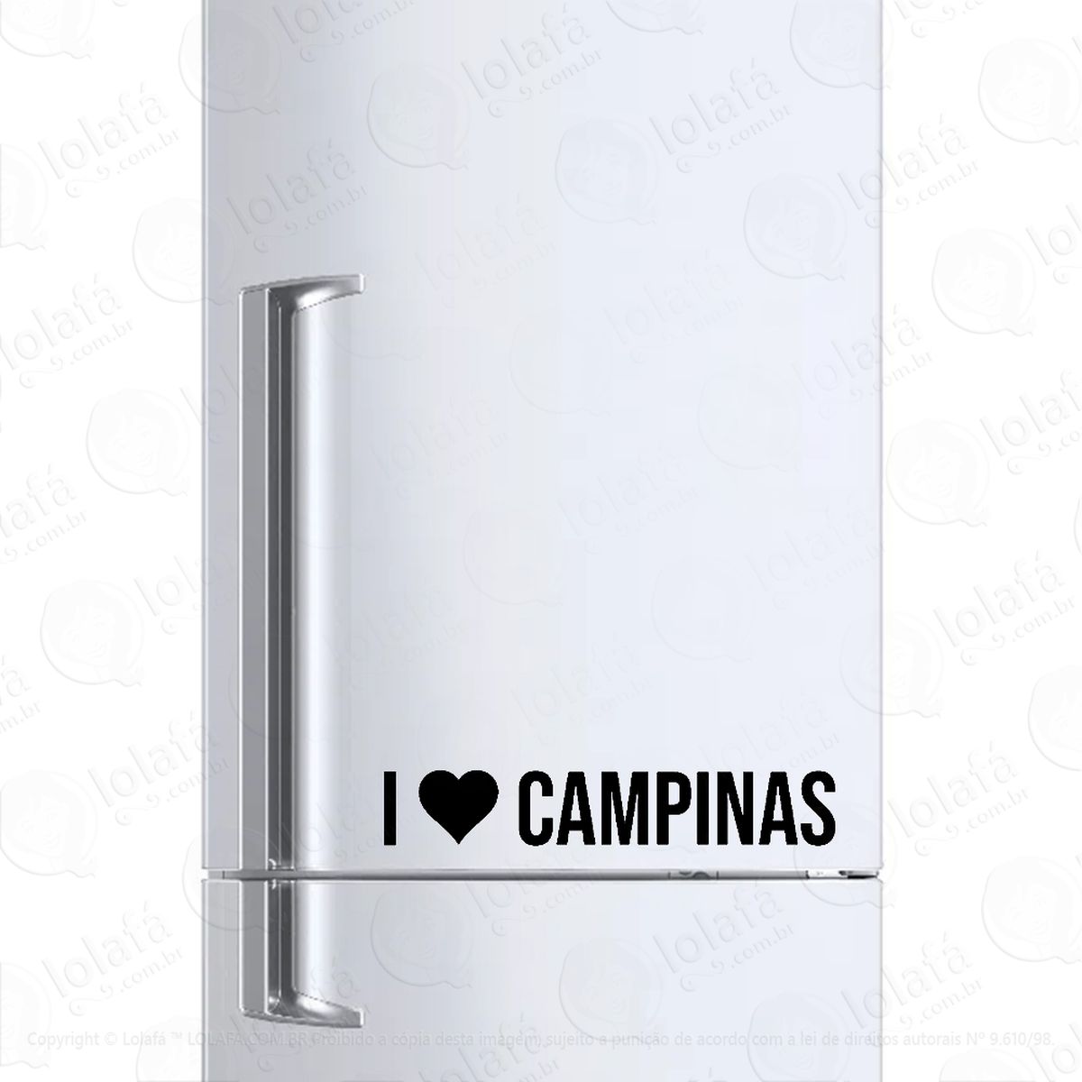 adesivo para geladeira eu amo campinas - i love campinas mod:6127