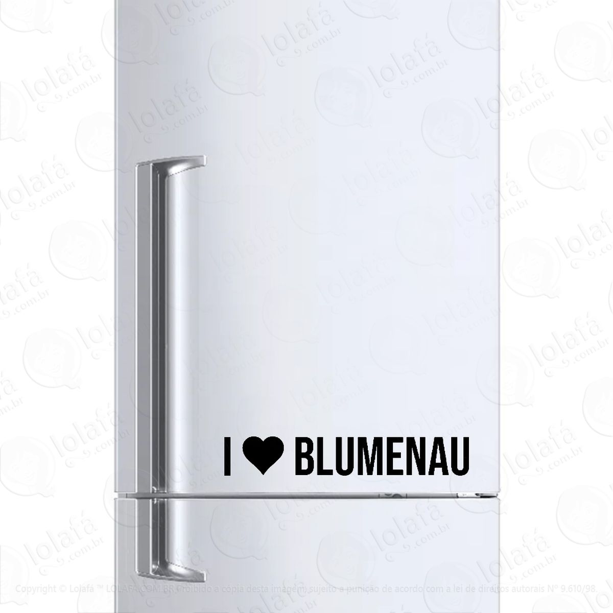 adesivo para geladeira eu amo blumenau - i love blumenau mod:6130