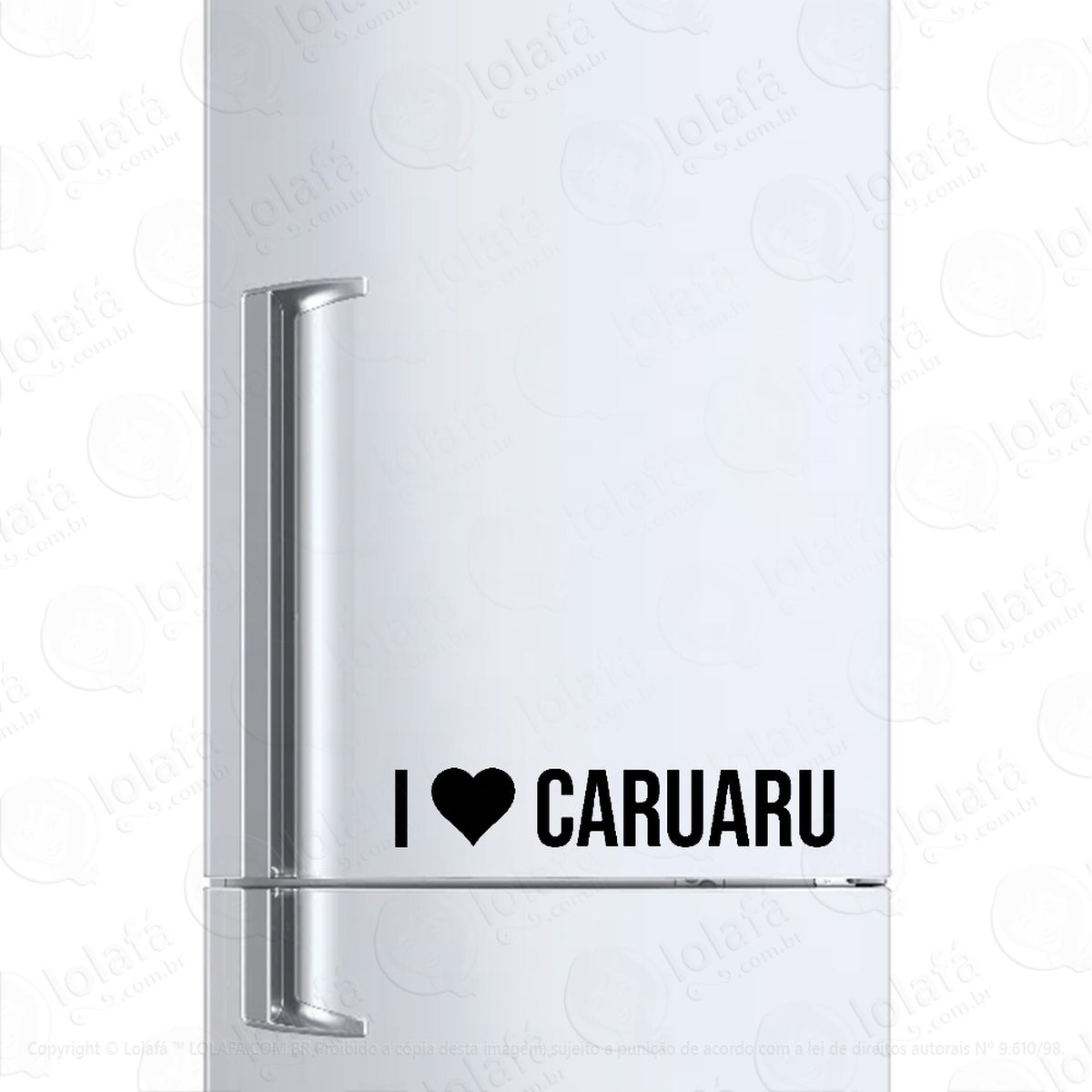 adesivo para geladeira eu amo caruaru- i love caruaru mod:6131