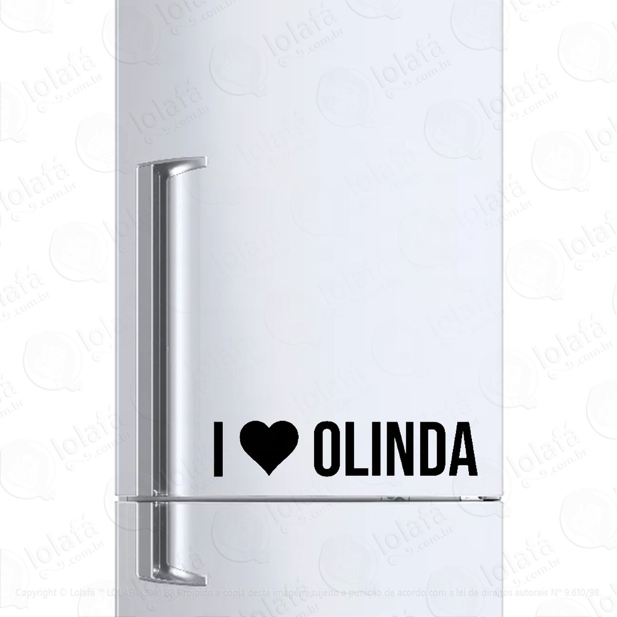 adesivo para geladeira eu amo olinda - i love olinda mod:6136