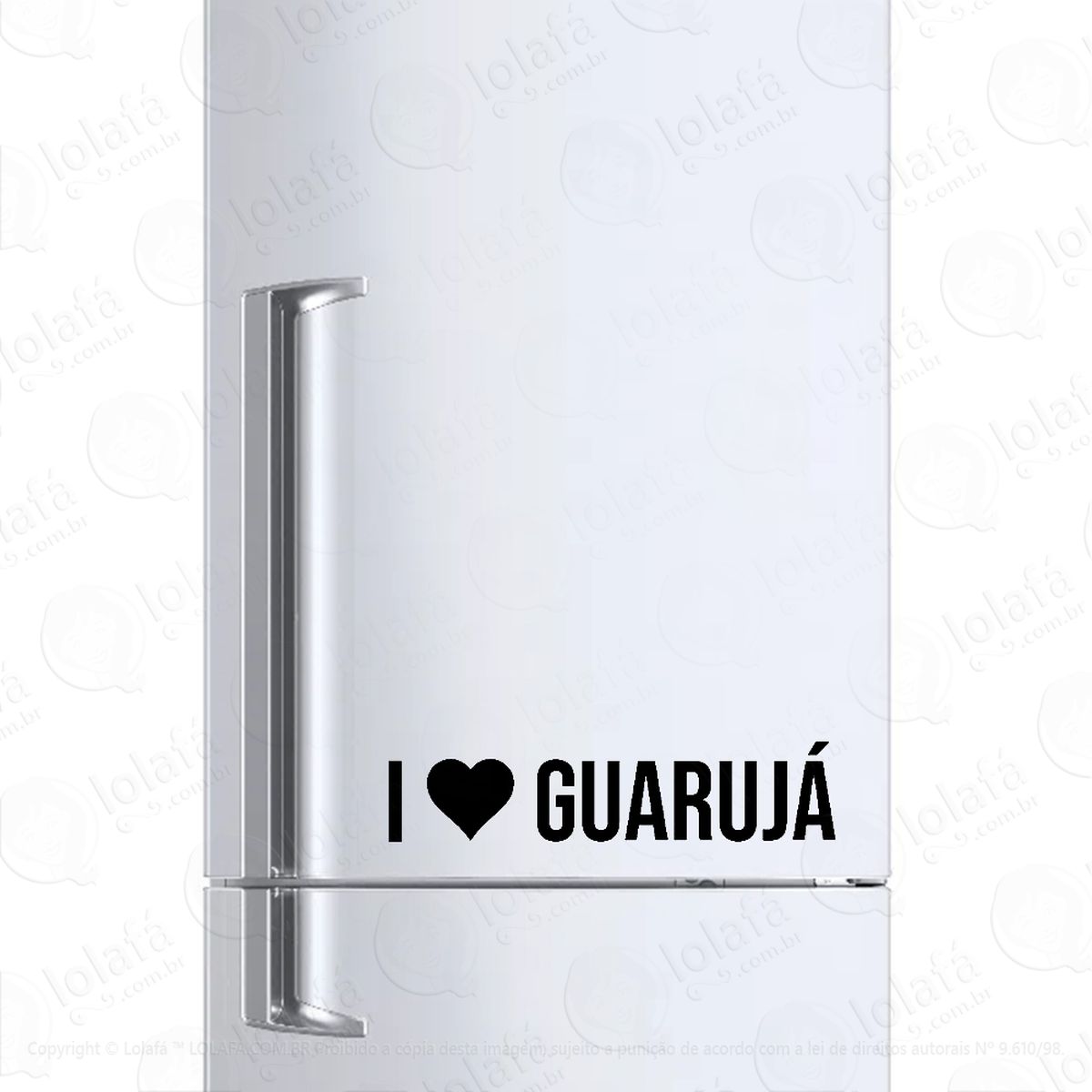 adesivo para geladeira eu amo guarujá - i love guarujá mod:6139