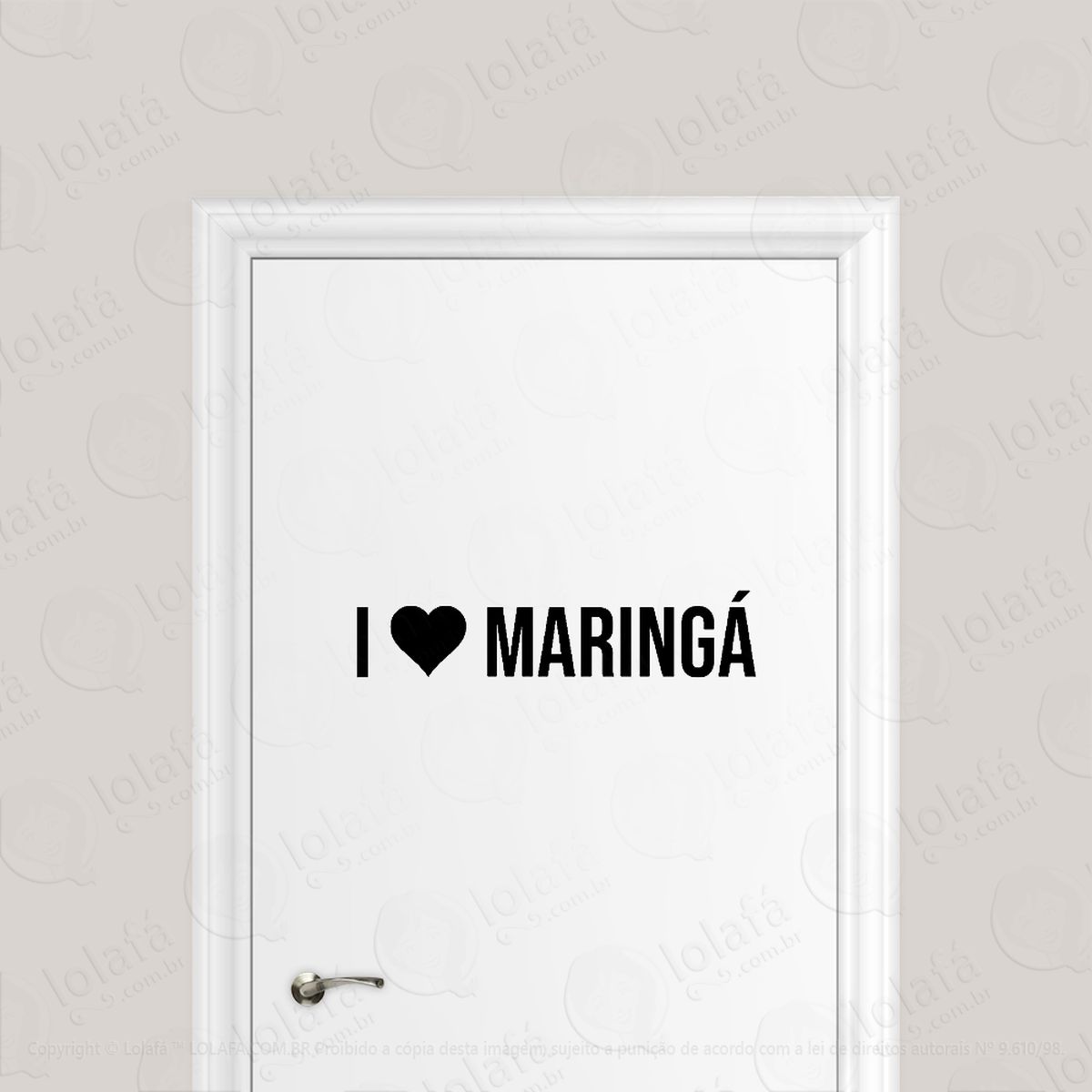 adesivo para porta eu amo maringá - i love maringá mod:6140