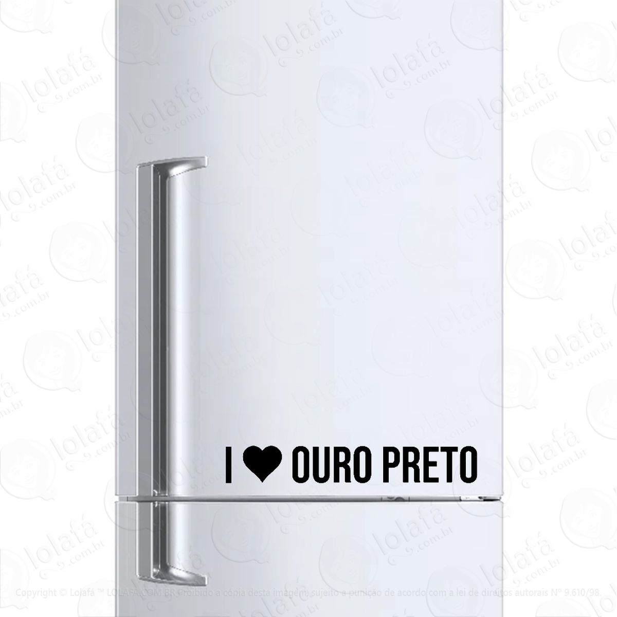 adesivo para geladeira eu amo ouro preto - i love mod:6146