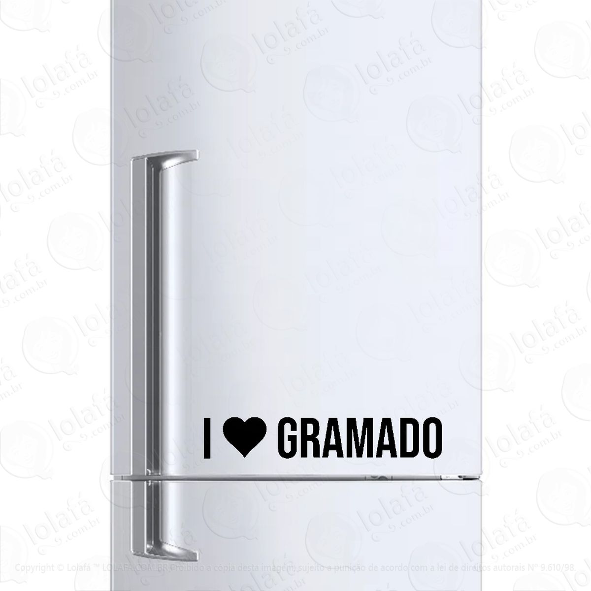 adesivo para geladeira eu amo gramado - i love gramado mod:6147