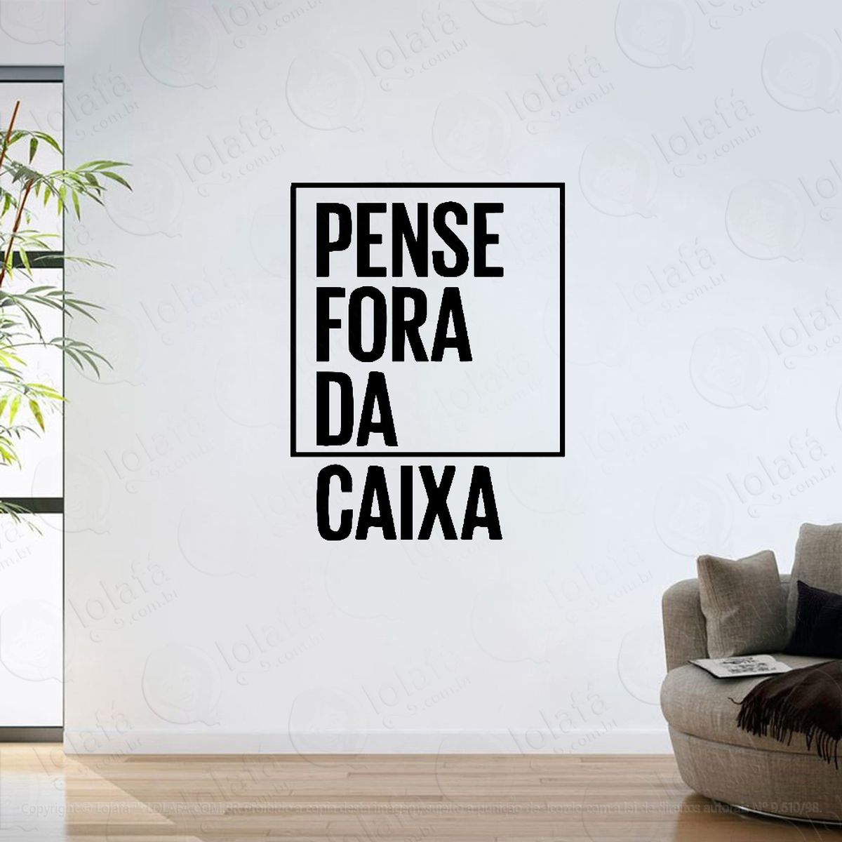 adesivo parede decorativo empresa pense fora da caixa mod:6210