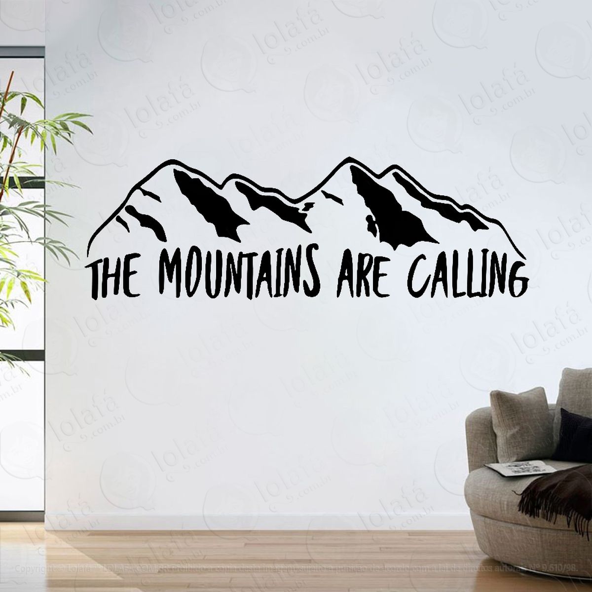 adesivo parede sala montanhas the mountains are call mod:6225