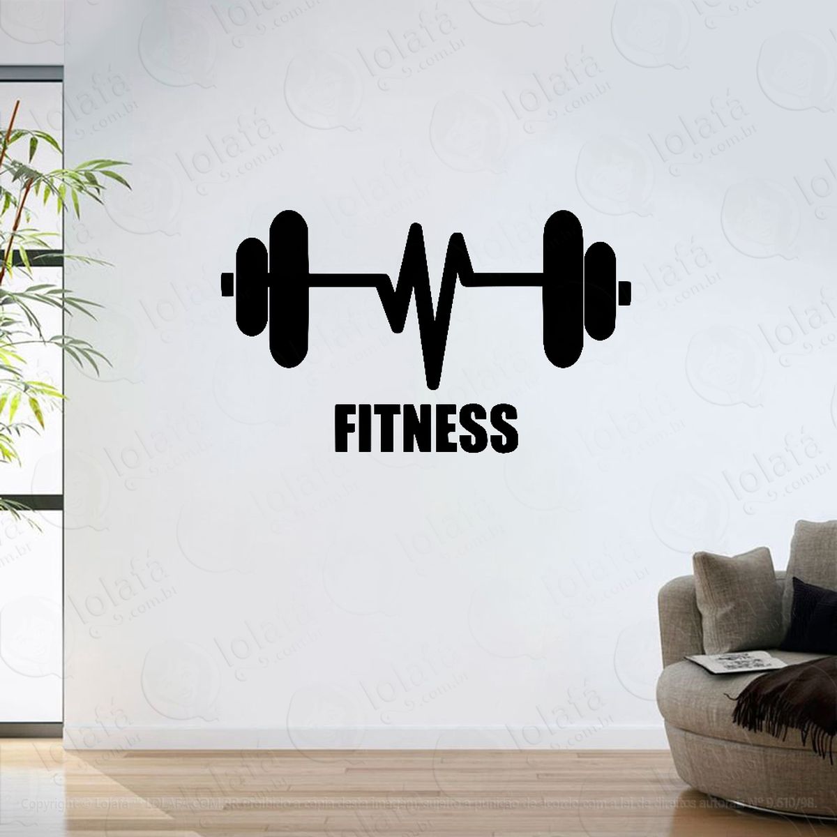 adesivo parede sala fitness esporte mod:6246