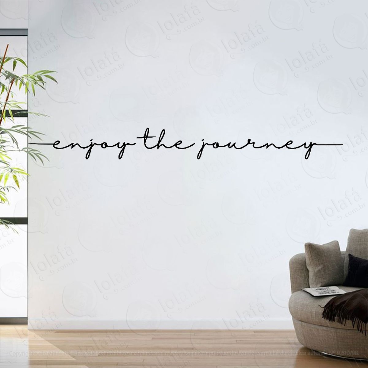 adesivo parede sala frase enjoy the journey mod:6300