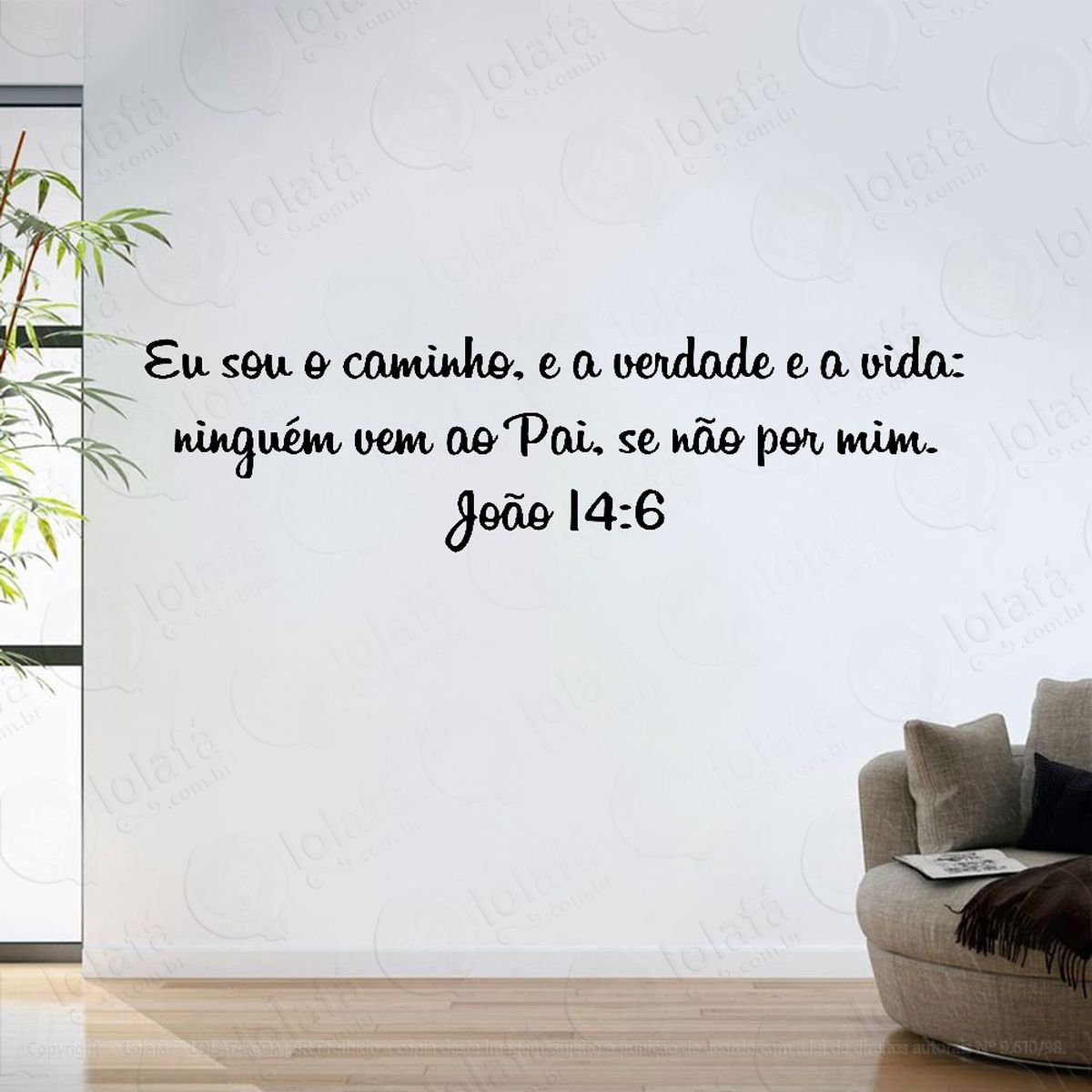 adesivo parede sala salmo  eu sou o caminho joao14:6 mod:6310