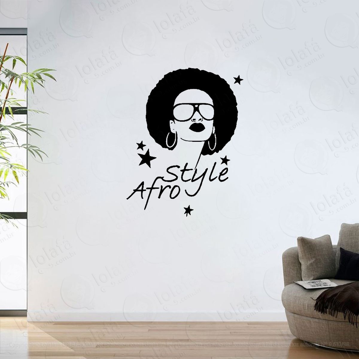 adesivo parede sala afro style mod:6383