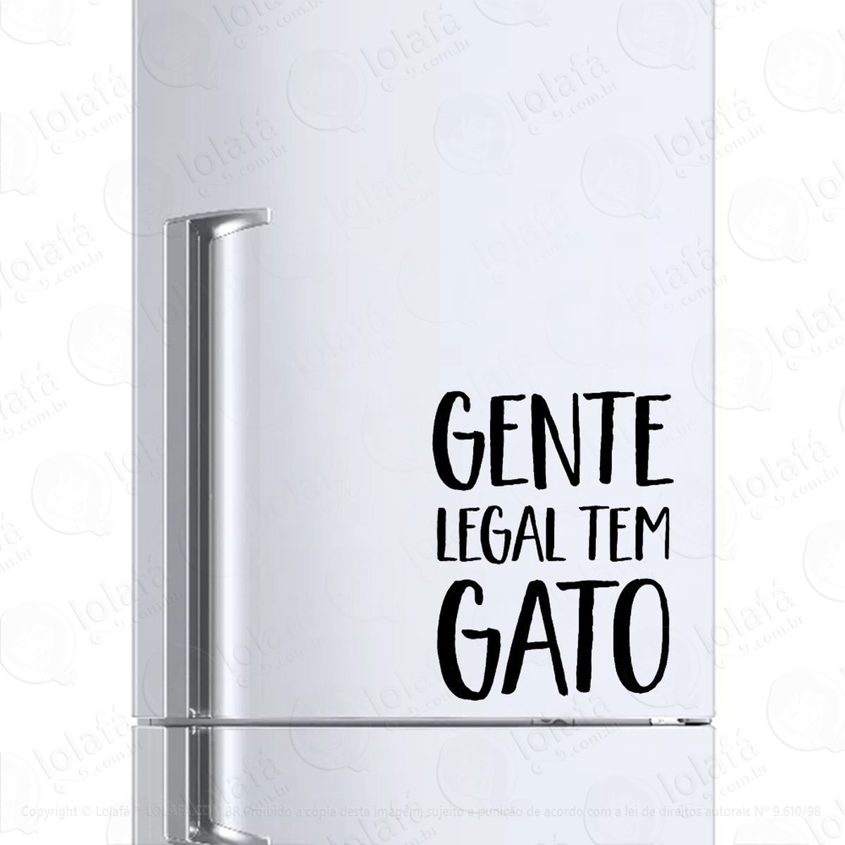 adesivo geladeira cervejeira frase gente legal tem gato mod:6498