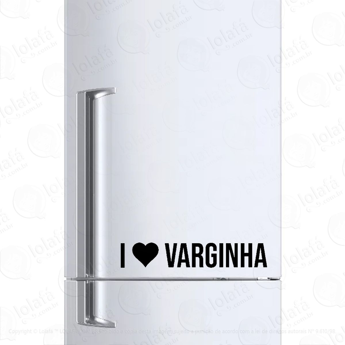 adesivo para geladeira eu amo varginha - i love mod:6574