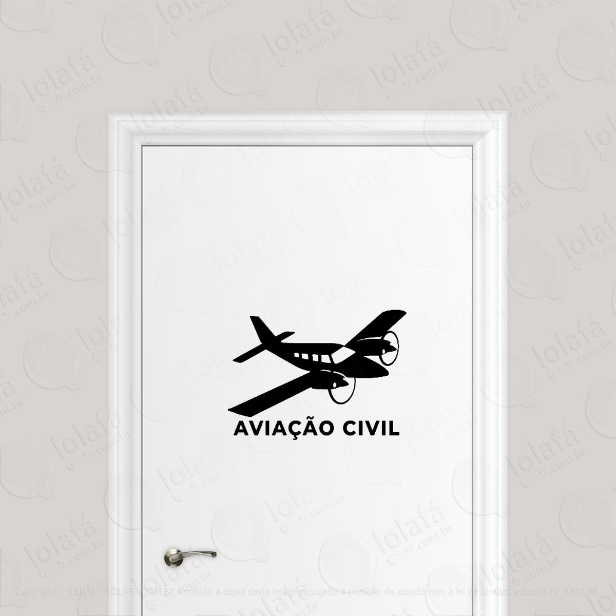 adesivo para porta seneca piloto aviação civil mod:6585