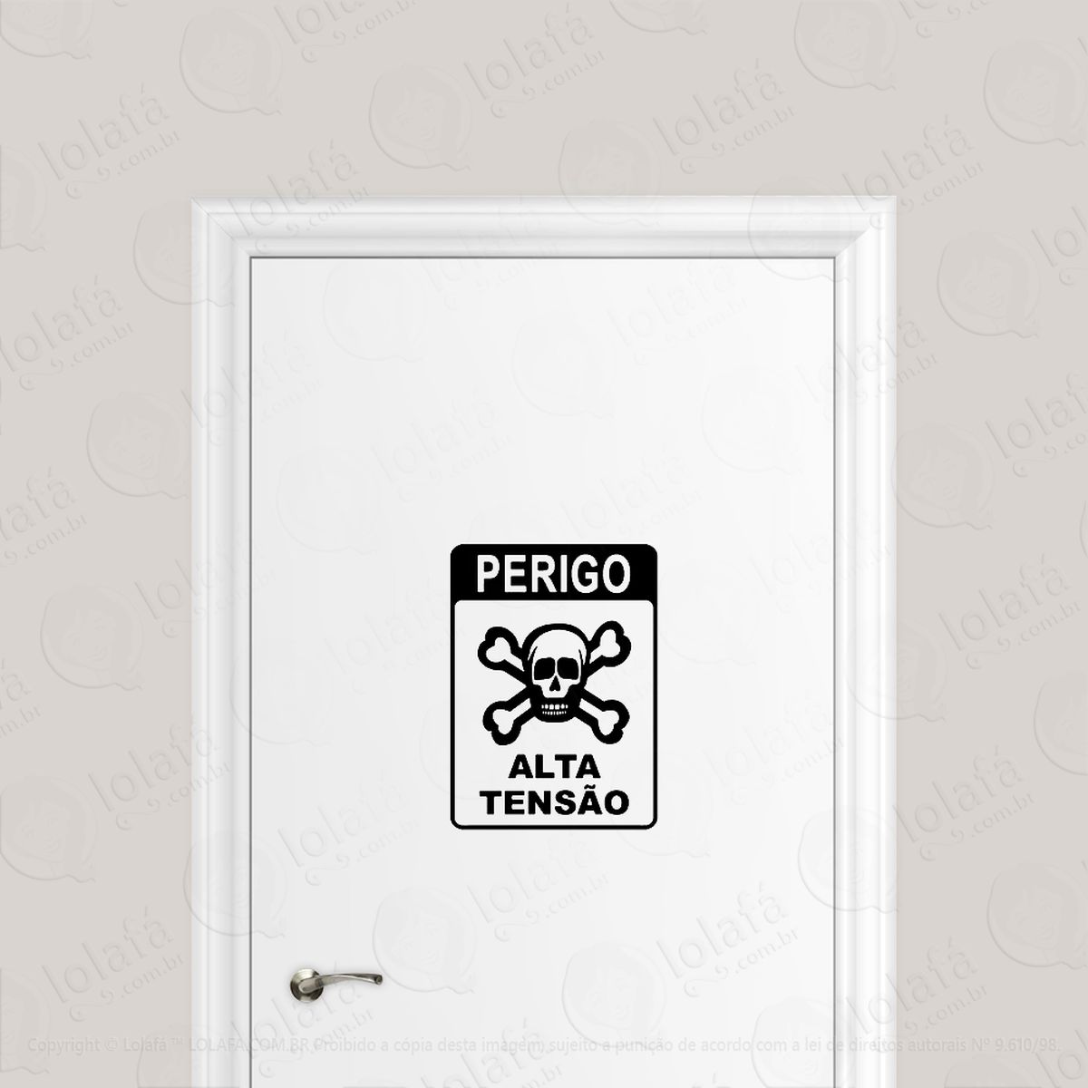 adesivo para porta perigo alta tensão mod:6619