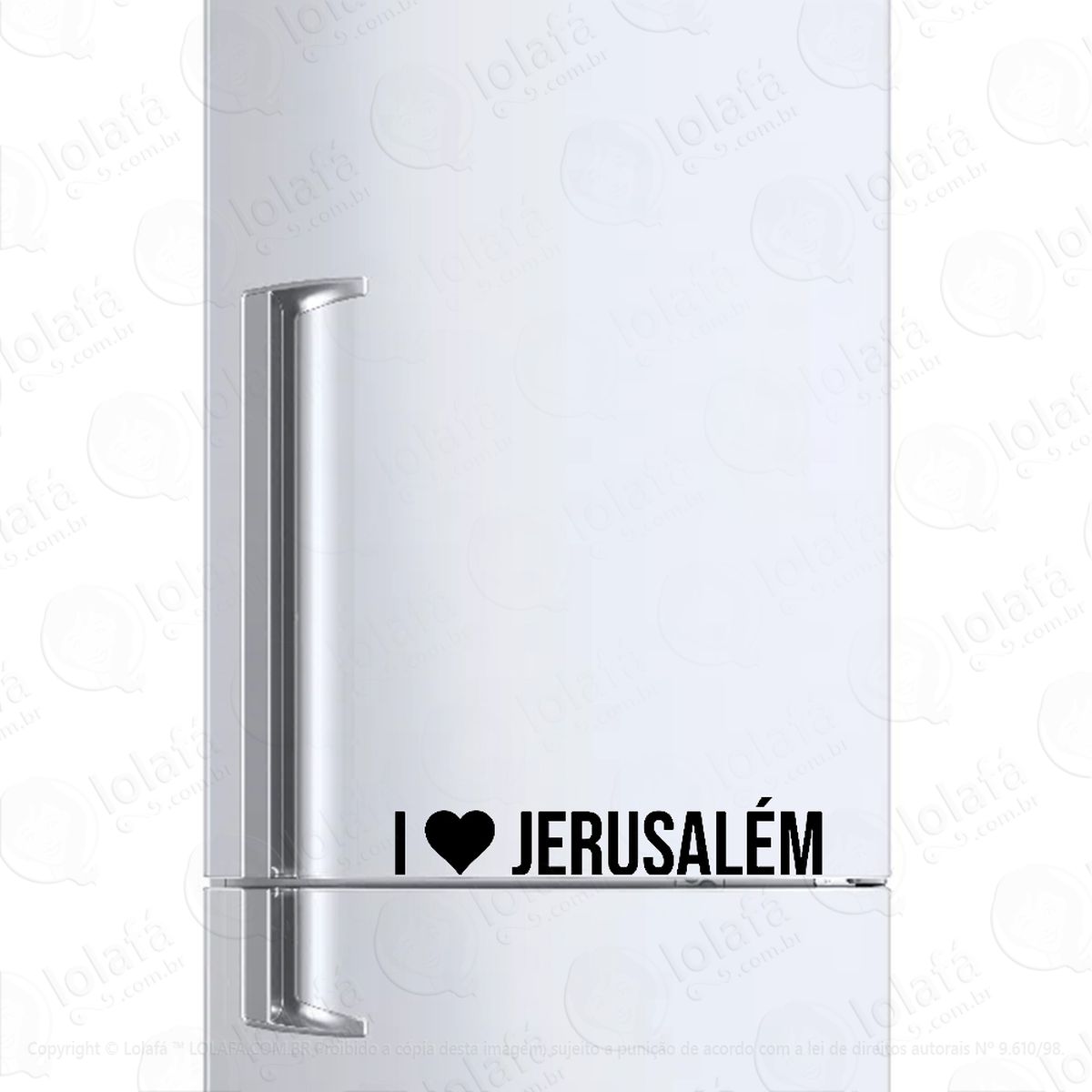 adesivo para geladeira eu amo jerusalém love jerusalém mod:6624