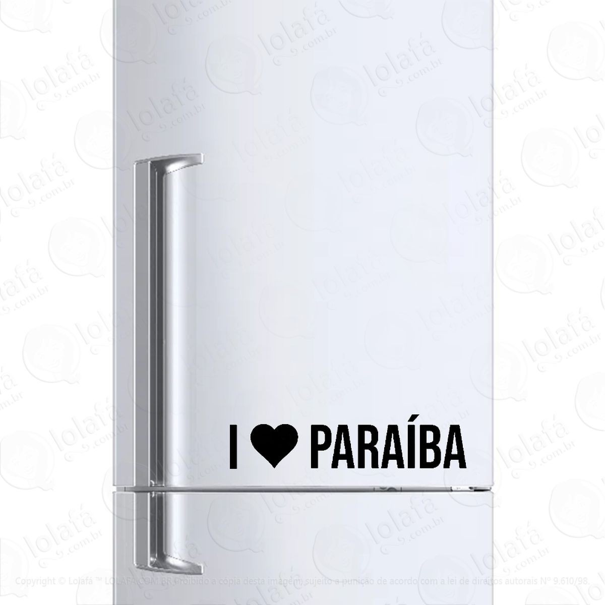 adesivo para geladeira eu amo paraíba - i love paraíba mod:6652