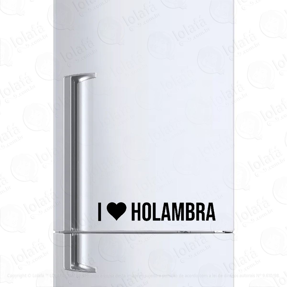 adesivo para geladeira eu amo holambra - i love holambra mod:6653