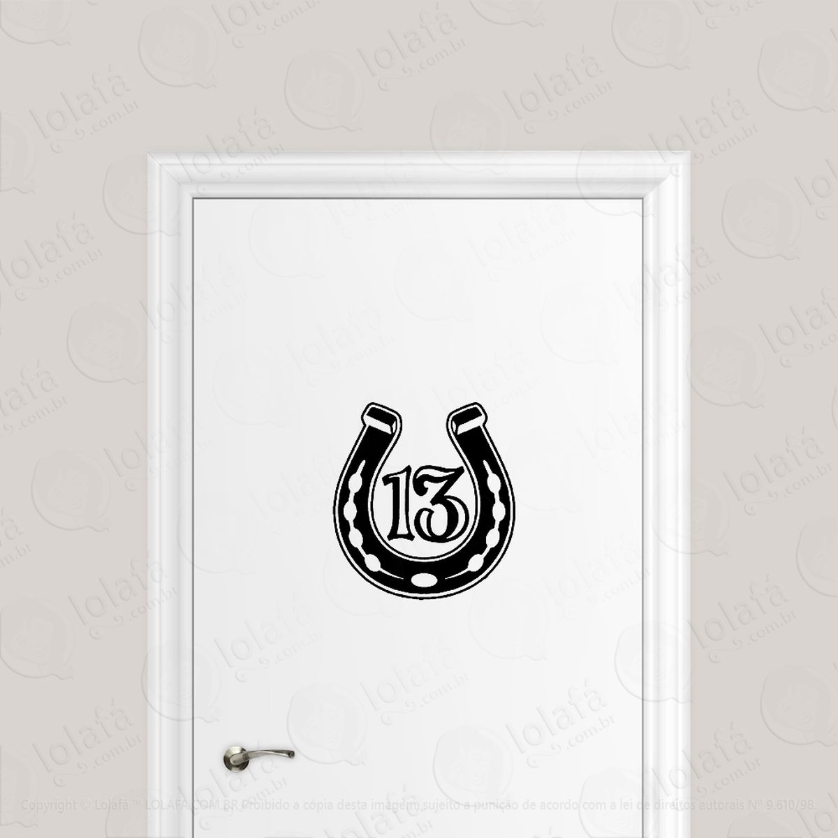 adesivo para porta lucky 13 ferradura da sorte mod:6662