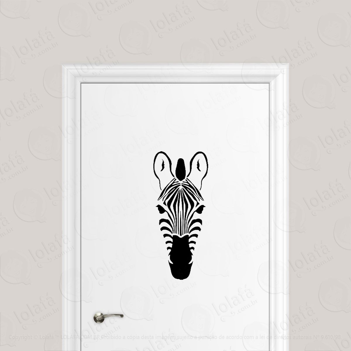 adesivo para porta zebra animal selvagem mod:6669