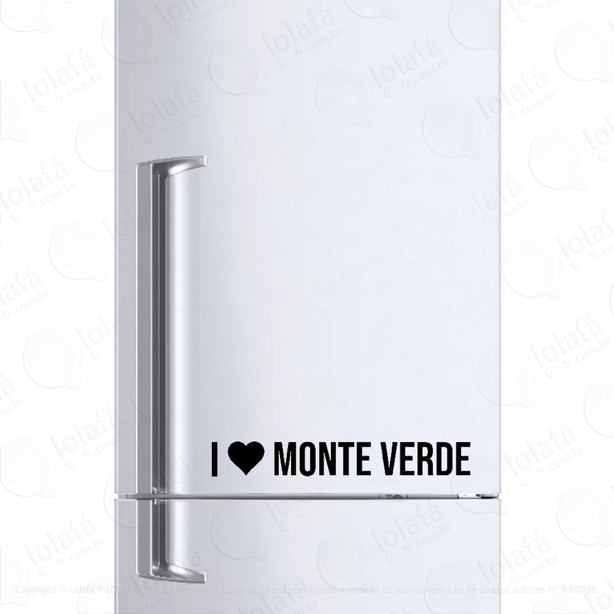 adesivo para geladeira eu amo monte verde - i love mod:6689