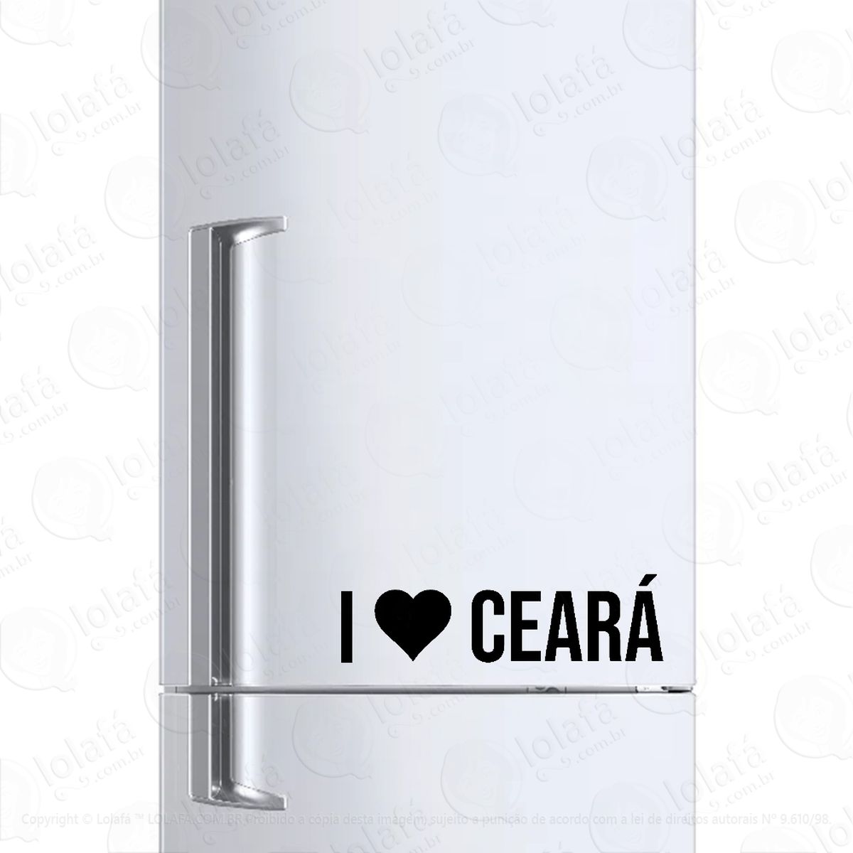 adesivo para geladeira eu amo ceará - i love ce mod:6690