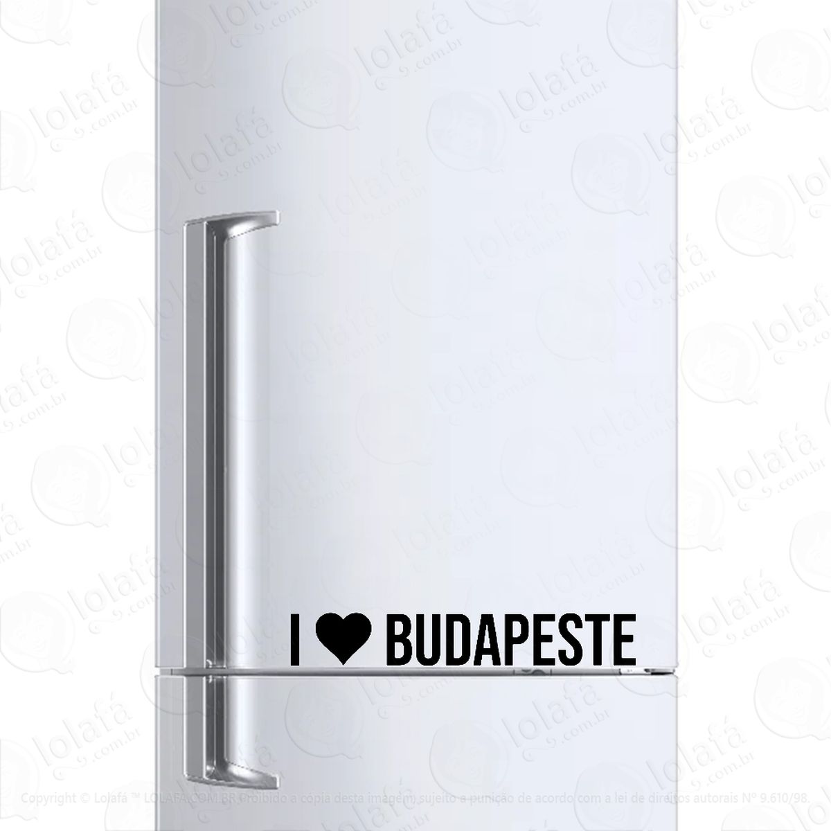 adesivo para geladeira eu amo budapeste love budapeste mod:6692