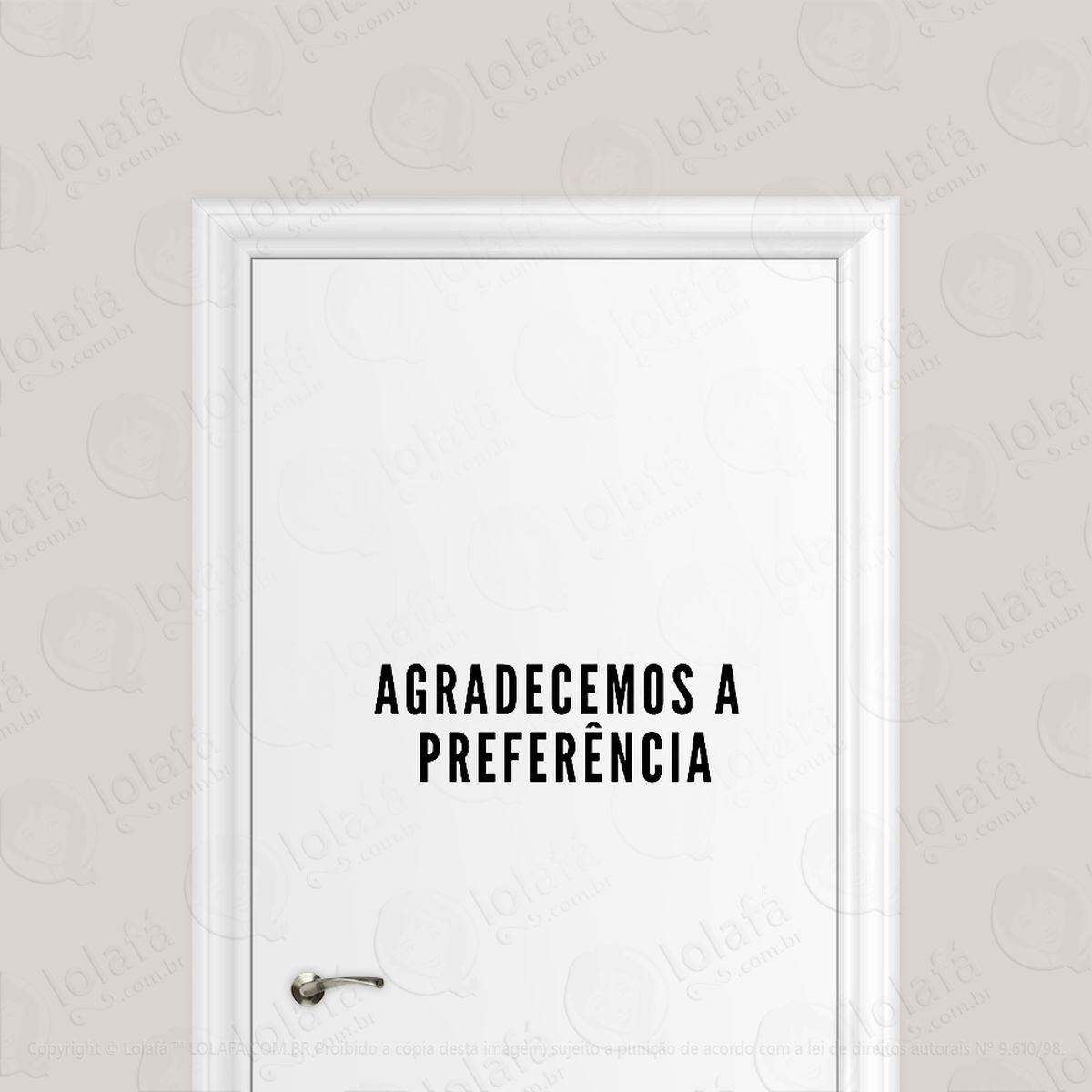 adesivo para porta comércio loja agradecemos a preferência mod:6697