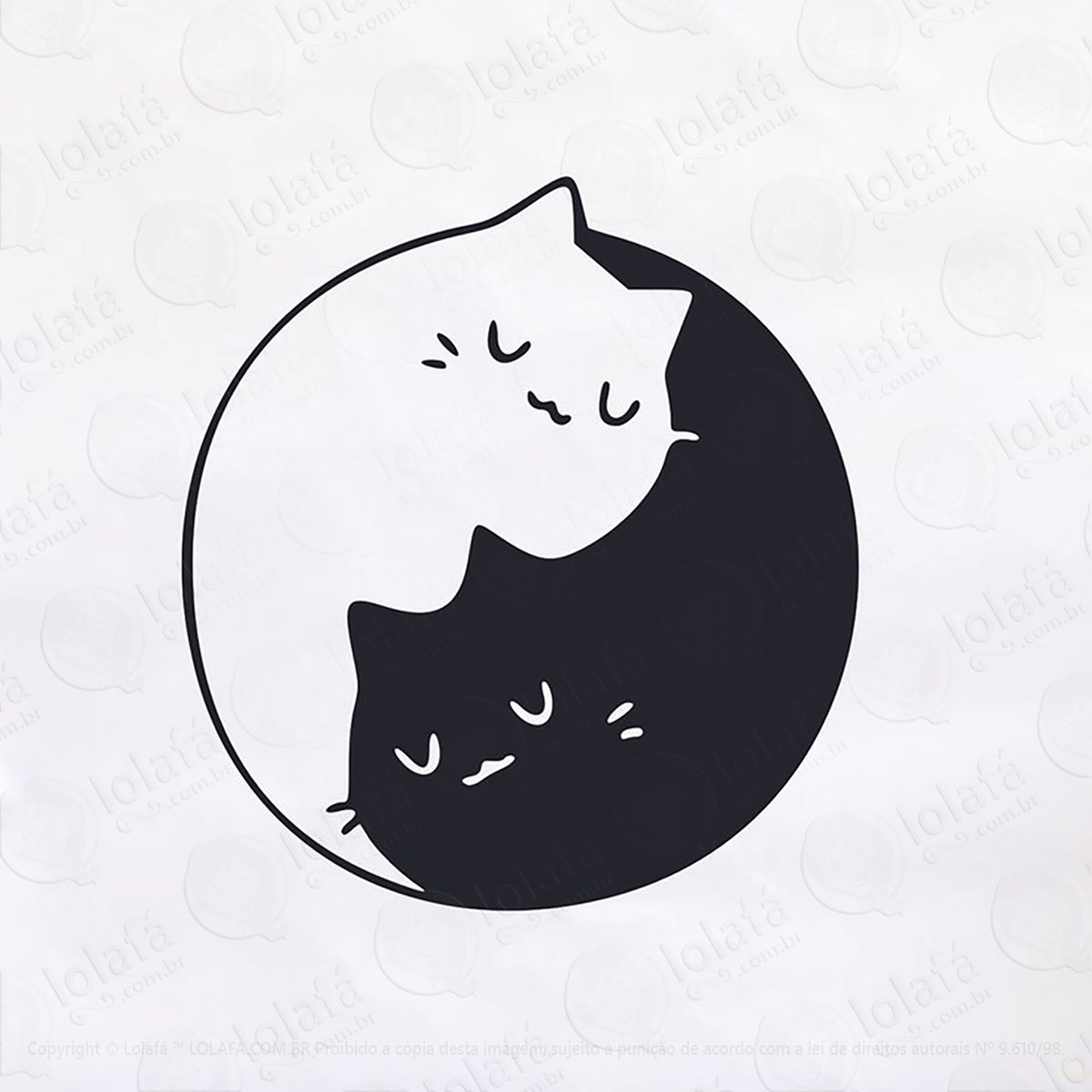 adesivo yin yang gatos 48x52cm mod:26