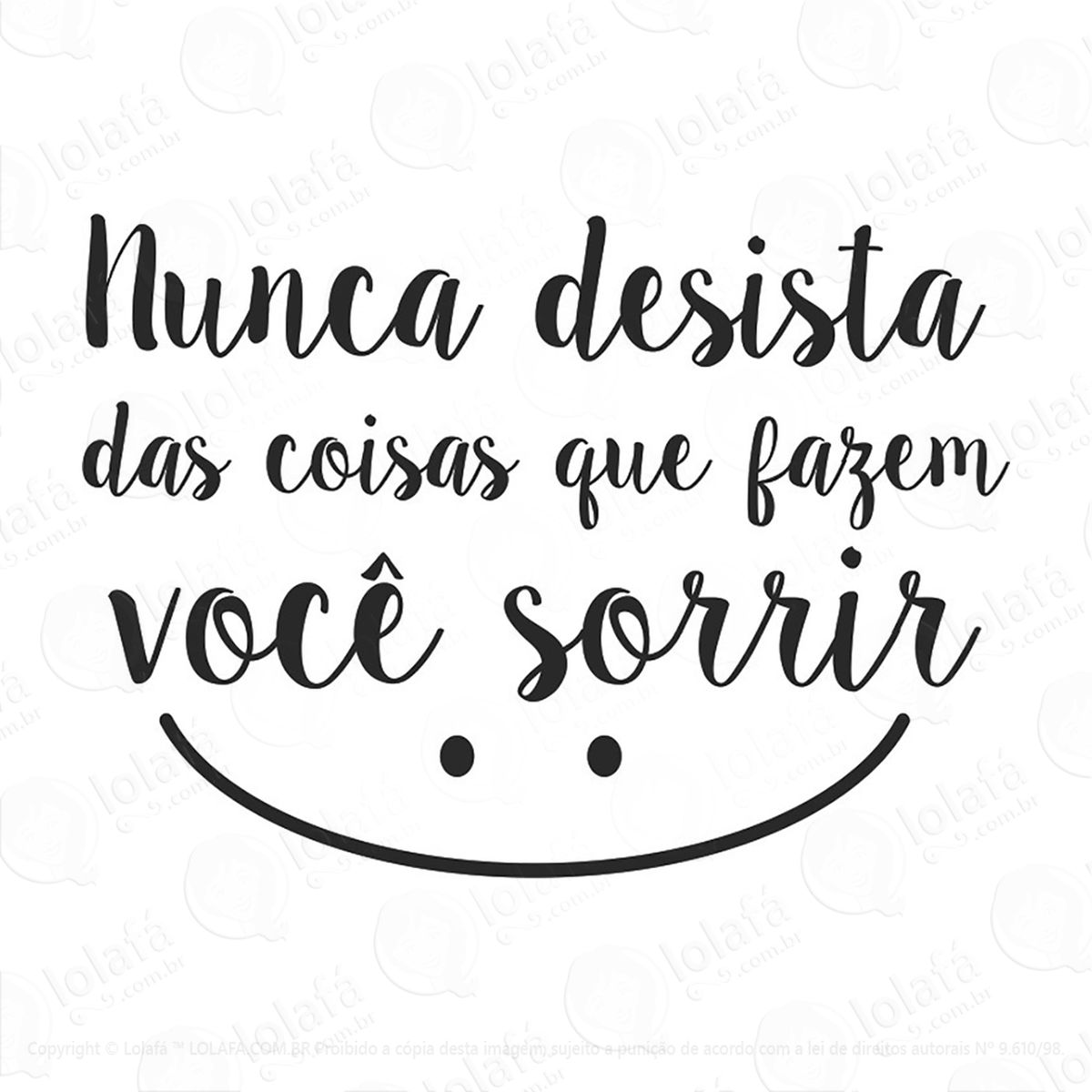 adesivo frases positivas sorrir 60x42cm mod:127