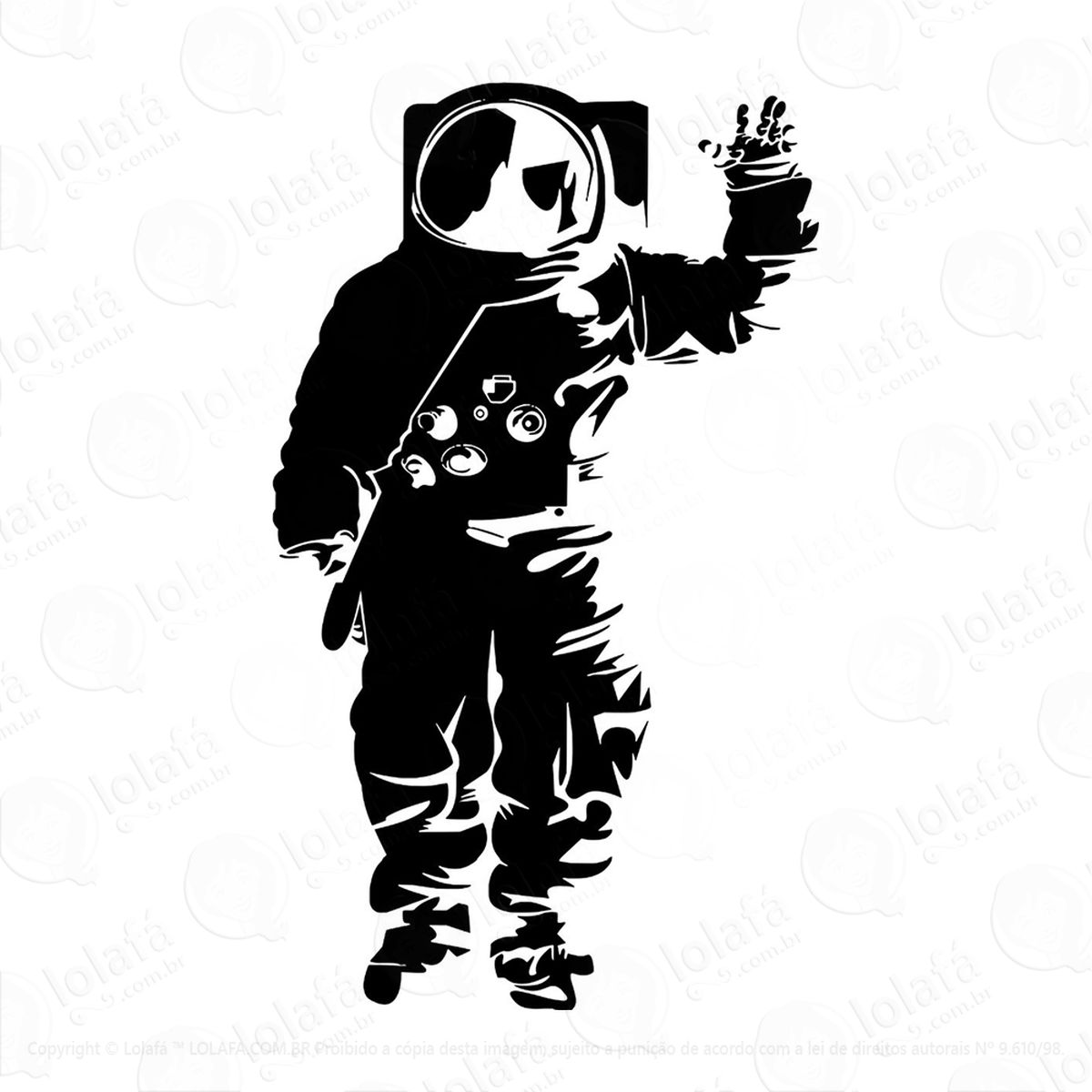 adesivo decorativo astronauta no espaço 58x96cm mod:188